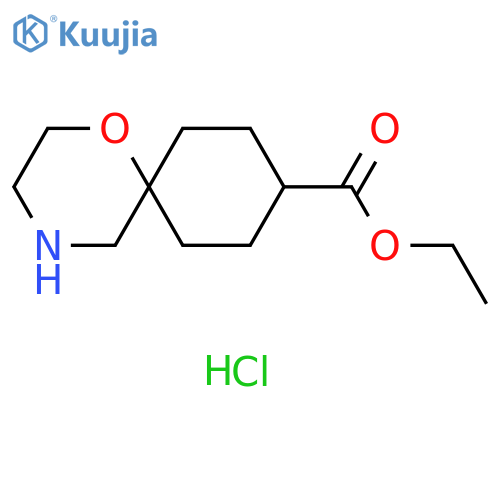 ethyl 1-oxa-4-azaspiro[5.5]undecane-9-carboxylate hydrochloride structure