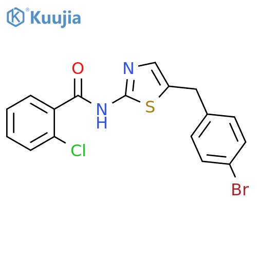 N-{5-(4-bromophenyl)methyl-1,3-thiazol-2-yl}-2-chlorobenzamide structure