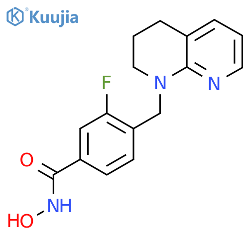 4-(3,4-dihydro-2H-1,8-naphthyridin-1-ylmethyl)-3-fluoro-N-hydroxybenzamide structure