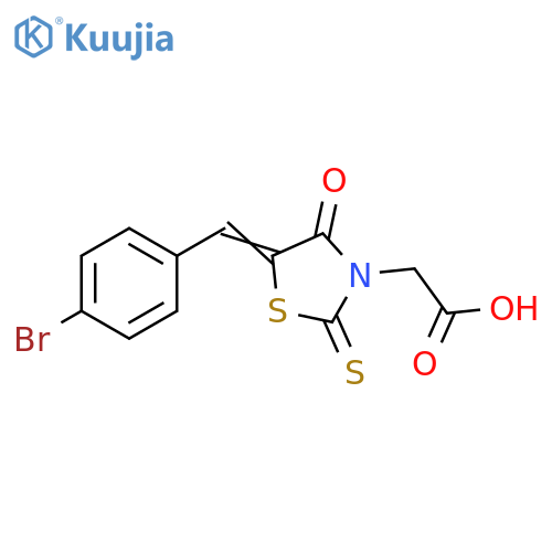 2-(5Z)-5-(4-bromophenyl)methylidene-4-oxo-2-sulfanylidene-1,3-thiazolidin-3-ylacetic acid structure