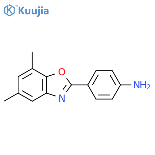 4-(5,7-Dimethyl-1,3-benzoxazol-2-yl)aniline structure