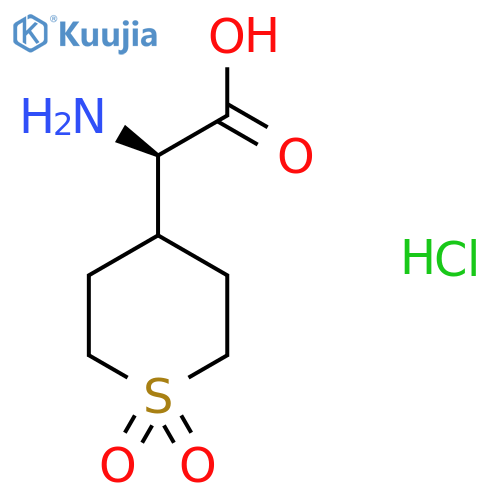 (2R)-2-amino-2-(1,1-dioxothian-4-yl)acetic acid;hydrochloride structure