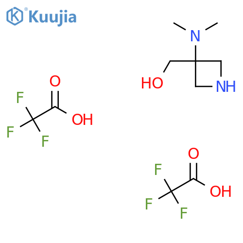 [3-(Dimethylamino)azetidin-3-yl]methanol;bis(2,2,2-trifluoroacetic acid) structure