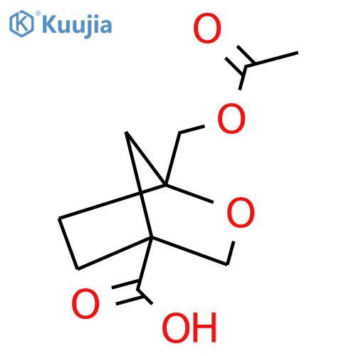 1-(Acetoxymethyl)-2-oxabicyclo[2.2.1]heptane-4-carboxylic acid structure