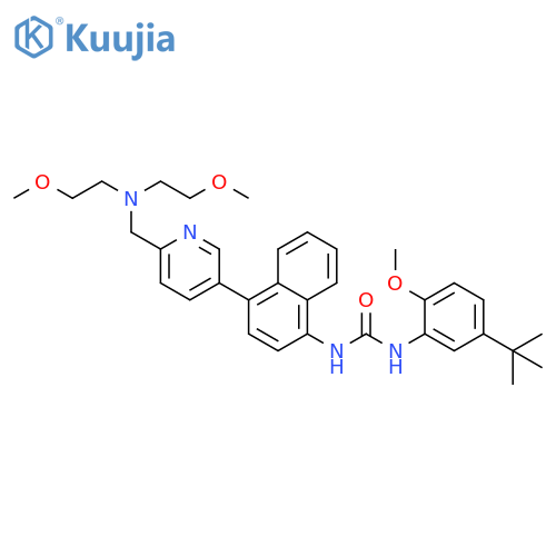 Urea,N-[4-[6-[[bis(2-methoxyethyl)amino]methyl]-3-pyridinyl]-1-naphthalenyl]-N'-[5-(1,1-dimethylethyl)-2-methoxyphenyl]- structure