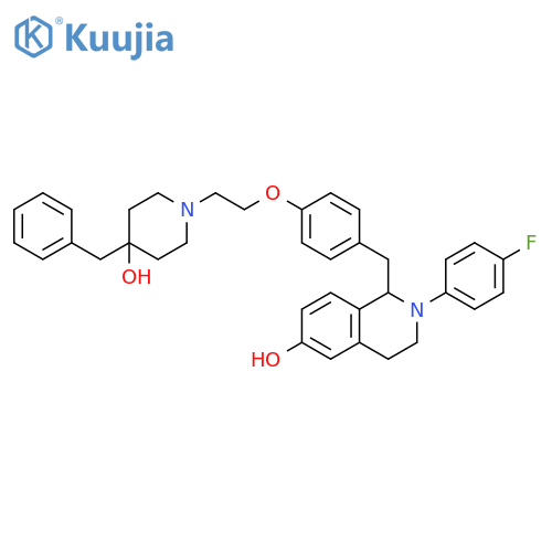 6-Isoquinolinol,2-(4-fluorophenyl)-1,2,3,4-tetrahydro-1-[[4-[2-[4-hydroxy-4-(phenylmethyl)-1-piperidinyl]ethoxy]phenyl]methyl]- structure