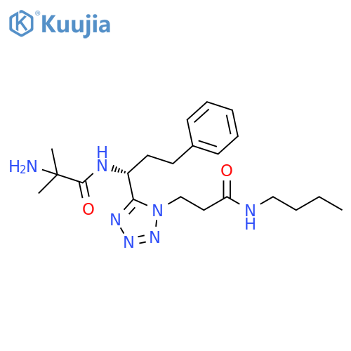 1H-Tetrazole-1-propanamide,5-[(1R)-1-[(2-amino-2-methyl-1-oxopropyl)amino]-3-phenylpropyl]-N-butyl- structure