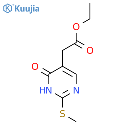 ethyl 2-(2-methylsulfanyl-6-oxo-1H-pyrimidin-5-yl)acetate structure