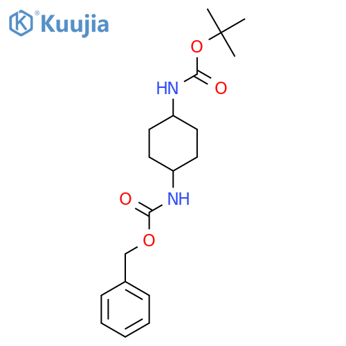 Benzyl tert-butyl trans-cyclohexane-1,4-diyldicarbamate structure