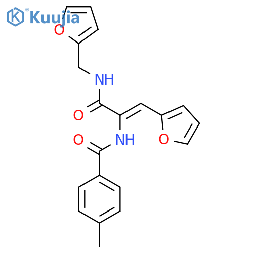 (2Z)-3-(furan-2-yl)-N-(furan-2-yl)methyl-2-(4-methylphenyl)formamidoprop-2-enamide structure