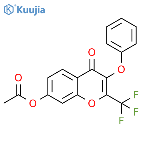4-oxo-3-phenoxy-2-(trifluoromethyl)-4H-chromen-7-yl acetate structure