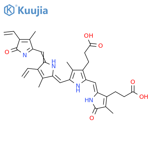 3-[(2Z)-2-[[3-(2-Carboxyethyl)-5-[(Z)-[4-ethenyl-5-[(4-ethenyl-3-methyl-5-oxopyrrol-2-yl)methylidene]-3-methylpyrrol-2-ylidene]methyl]-4-methyl-1H-pyrrol-2-yl]methylidene]-4-methyl-5-oxopyrrol-3-yl]propanoic acid structure