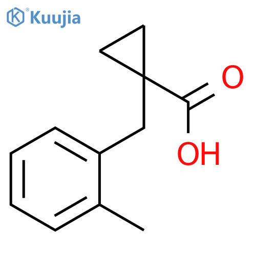 1-[(2-methylphenyl)methyl]cyclopropane-1-carboxylic acid structure