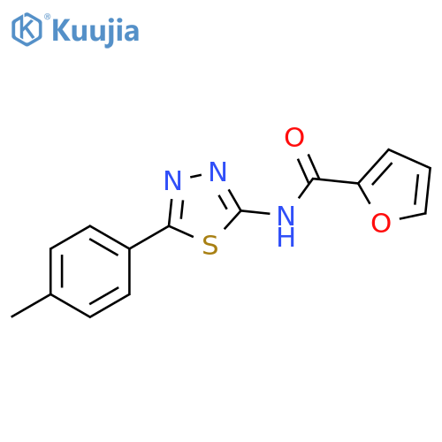 N-5-(4-methylphenyl)-1,3,4-thiadiazol-2-ylfuran-2-carboxamide structure