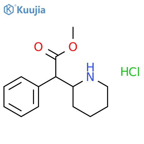 Methyl 2-phenyl-2-(piperidin-2-yl)acetate hydrochloride structure