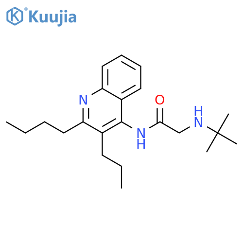 2-tert-Butylamino-N-(2-butyl-3-propyl-quinolin-4-yl)-acetamide structure