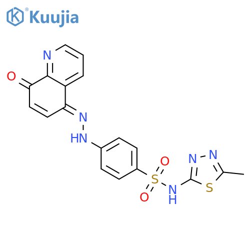 Benzenesulfonamide, 4-[2-(8-hydroxy-5-quinolinyl)diazenyl]-N-(5-methyl-1,3,4-thiadiazol-2-yl)- structure