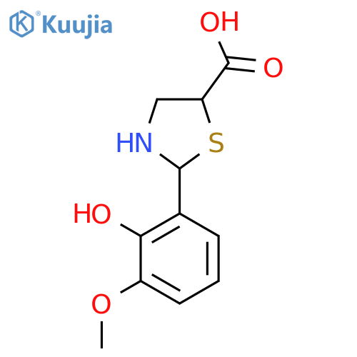 2-(2-Hydroxy-3-methoxyphenyl)-1,3-thiazolidine-5-carboxylic acid structure
