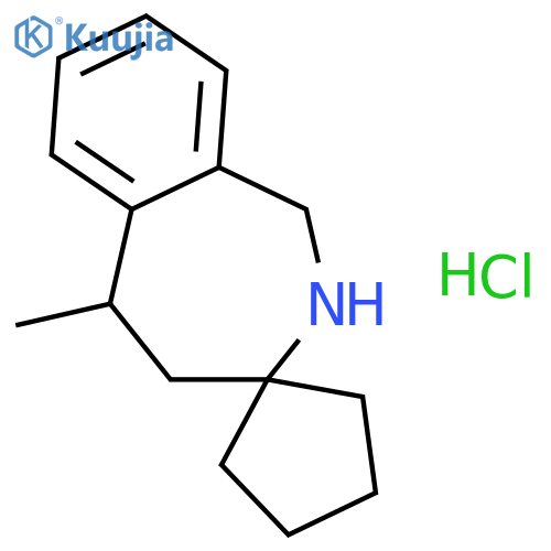 5-Methyl-1,2,4,5-tetrahydrospiro[2-benzazepine-3,1'-cyclopentane], HCl structure