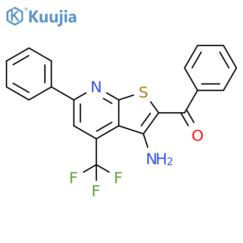 2-benzoyl-6-phenyl-4-(trifluoromethyl)thieno2,3-bpyridin-3-amine structure