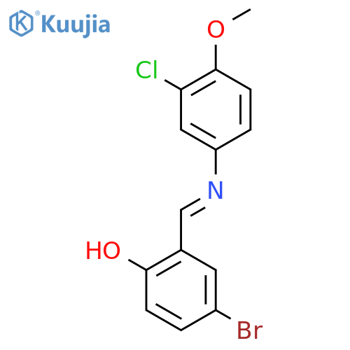 4-bromo-2-{(E)-[(3-chloro-4-methoxyphenyl)imino]methyl}phenol structure