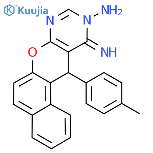 4-imino-5-(4-methylphenyl)-4,5-dihydro-3H-12-oxa-1,3-diazatetraphen-3-amine structure
