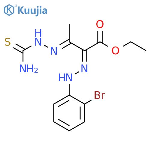 Butanoic acid,3-[2-(aminothioxomethyl)hydrazinylidene]-2-[2-(2-bromophenyl)hydrazinylidene]-,ethyl ester structure