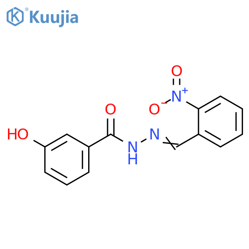 3-hydroxy-N'-(1E)-(2-nitrophenyl)methylidenebenzohydrazide structure