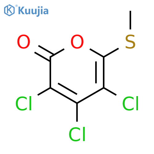2H-Pyran-2-one, 3,4,5-trichloro-6-(methylthio)- structure