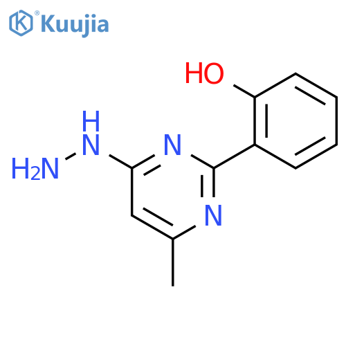 2-(4-hydrazino-6-methylpyrimidin-2-yl)phenol structure
