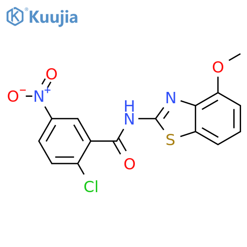 2-chloro-N-(4-methoxy-1,3-benzothiazol-2-yl)-5-nitrobenzamide structure