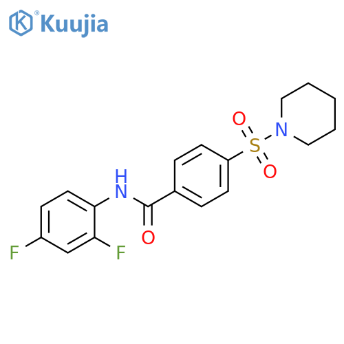 N-(2,4-difluorophenyl)-4-(piperidine-1-sulfonyl)benzamide structure