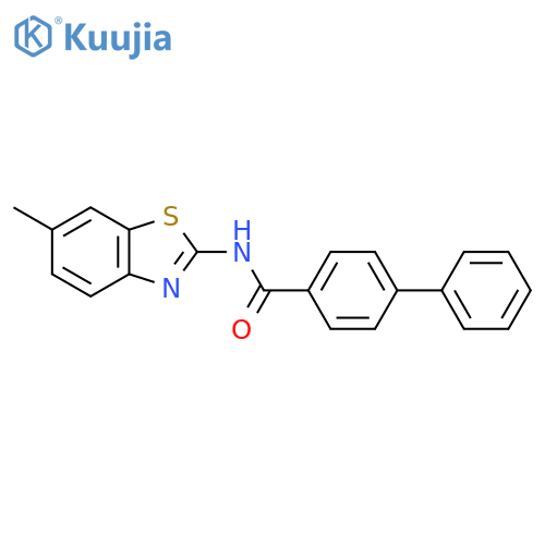 N-(2E)-6-methyl-2,3-dihydro-1,3-benzothiazol-2-ylidene-1,1'-biphenyl-4-carboxamide structure