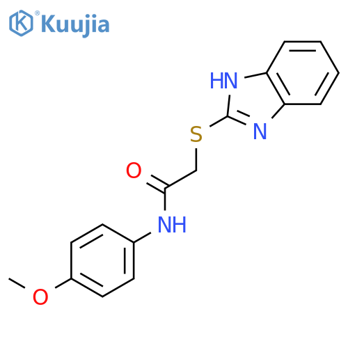 2-(1H-1,3-benzodiazol-2-ylsulfanyl)-N-(4-methoxyphenyl)acetamide structure