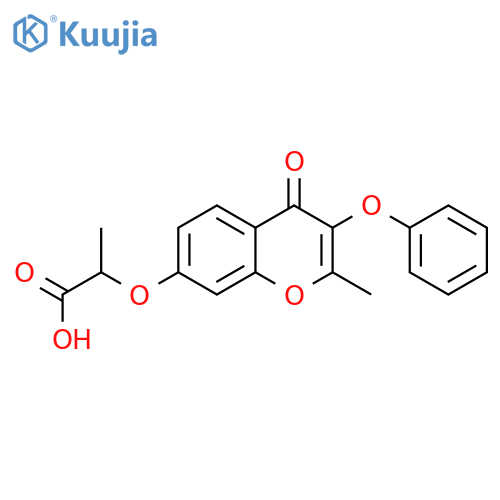 2-((2-methyl-4-oxo-3-phenoxy-4H-chromen-7-yl)oxy)propanoic acid structure