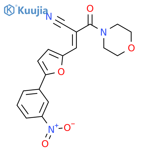 (2E)-2-(E)-morpholine-4-carbonyl-3-5-(3-nitrophenyl)furan-2-ylprop-2-enenitrile structure