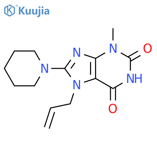 3-methyl-8-(piperidin-1-yl)-7-(prop-2-en-1-yl)-2,3,6,7-tetrahydro-1H-purine-2,6-dione structure