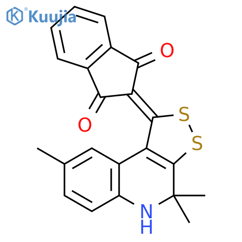 2-(4,4,8-trimethyl-5H-dithiolo[3,4-c]quinolin-1-ylidene)indene-1,3-dione structure