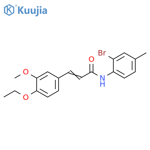(2E)-N-(2-bromo-4-methylphenyl)-3-(4-ethoxy-3-methoxyphenyl)prop-2-enamide structure