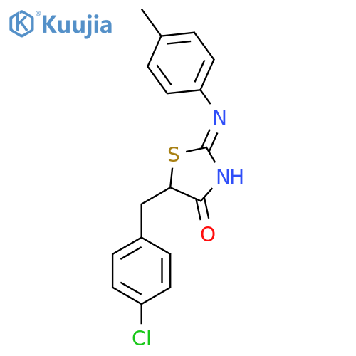 (2Z)-5-(4-chlorophenyl)methyl-2-(4-methylphenyl)imino-1,3-thiazolidin-4-one structure