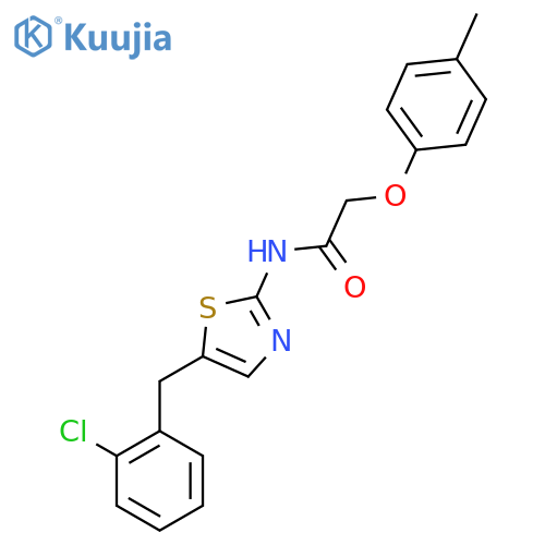 N-{5-(2-chlorophenyl)methyl-1,3-thiazol-2-yl}-2-(4-methylphenoxy)acetamide structure