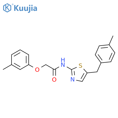 2-(3-methylphenoxy)-N-{5-(4-methylphenyl)methyl-1,3-thiazol-2-yl}acetamide structure