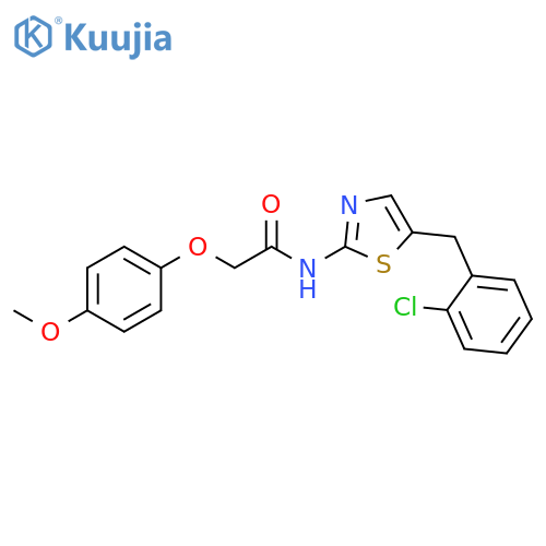 N-{5-(2-chlorophenyl)methyl-1,3-thiazol-2-yl}-2-(4-methoxyphenoxy)acetamide structure