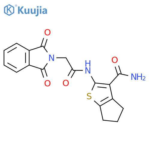 2-2-(1,3-dioxo-2,3-dihydro-1H-isoindol-2-yl)acetamido-4H,5H,6H-cyclopentabthiophene-3-carboxamide structure