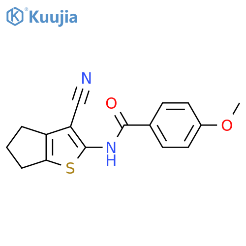 N-{3-cyano-4H,5H,6H-cyclopentabthiophen-2-yl}-4-methoxybenzamide structure
