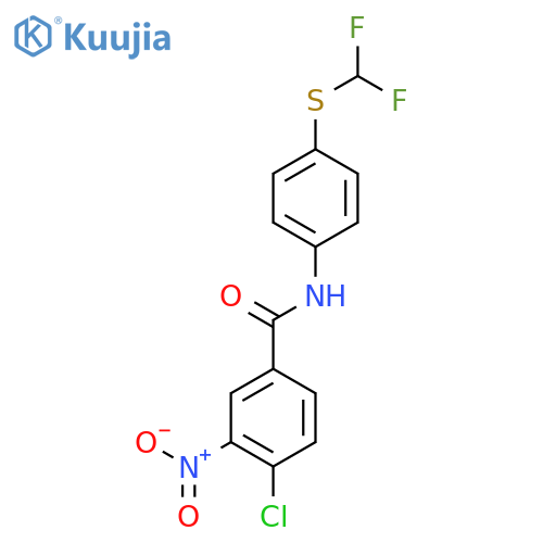 4-chloro-N-{4-(difluoromethyl)sulfanylphenyl}-3-nitrobenzamide structure