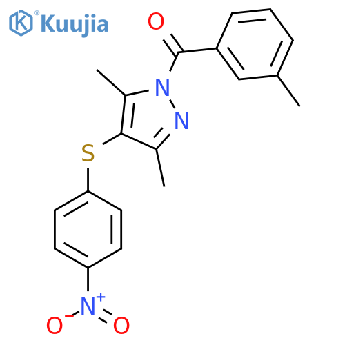 3,5-dimethyl-1-(3-methylbenzoyl)-4-(4-nitrophenyl)sulfanyl-1H-pyrazole structure