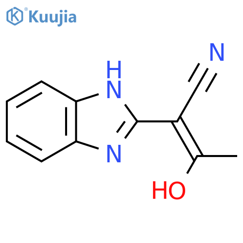 (2Z)-2-(1H-1,3-benzodiazol-2-yl)-3-hydroxybut-2-enenitrile structure