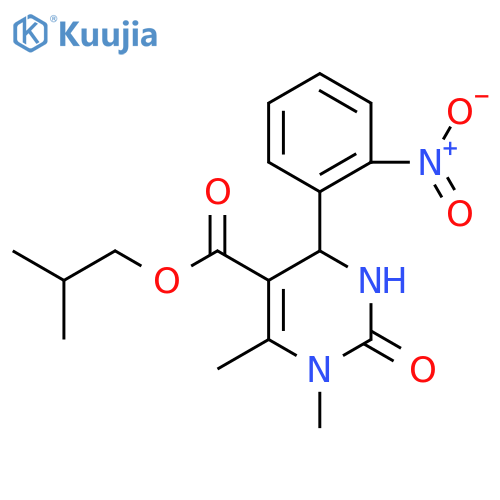 2-Methylpropyl 1,6-dimethyl-4-(2-nitrophenyl)-2-oxo-1,2,3,4-tetrahydropyrimidine-5-carboxylate structure