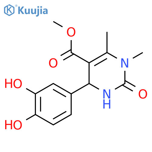 methyl 4-(3,4-dihydroxyphenyl)-1,6-dimethyl-2-oxo-1,2,3,4-tetrahydropyrimidine-5-carboxylate structure